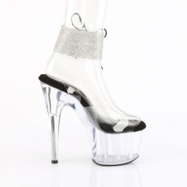 Pleaser ADORE-791-2RS Sandales à plateforme Transparent Strass Noir EU-41 / US-11
