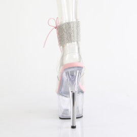 Pleaser ADORE-791-2RS Sandales à plateforme Transparent Strass Rose EU-37 / US-7