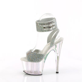 Pleaser ADORE-791HTRS Sandales à plateforme Holo Strass Argent EU-35 / US-5