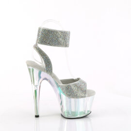 Pleaser ADORE-791HTRS Sandales à plateforme Holo Strass Argent EU-35 / US-5