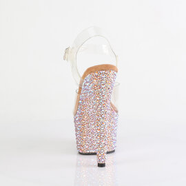 Pleaser BEJEWELED-708MS Sandales à plateforme Transparent Strass Or EU-41 / US-11