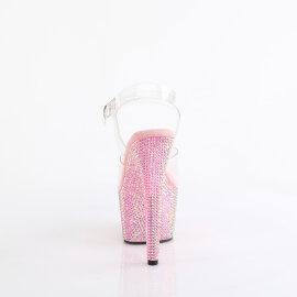 Pleaser BEJEWELED-708RRS Sandales à plateforme Transparent Strass Rose EU-35 / US-5