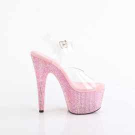 Pleaser BEJEWELED-708RRS Sandales à plateforme Transparent Strass Rose EU-35 / US-5