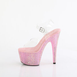 Pleaser BEJEWELED-708RRS Sandales à plateforme Transparent Strass Rose EU-37 / US-7
