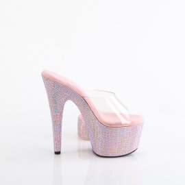 Pleaser BEJEWELED-712RS Mules à plateforme Transparent Strass Rose pastel EU-36 / US-6