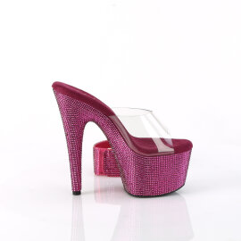 Pleaser BEJEWELED-712RS Mules à plateforme Transparent Strass Rose EU-38 / US-8