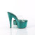 Pleaser BEJEWELED-712RS Mules à plateforme Transparent Strass Vert EU-41 / US-11