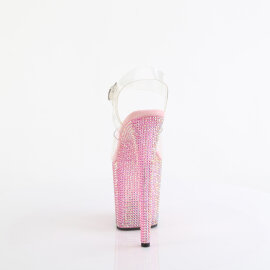 Pleaser BEJEWELED-808RRS Sandales à plateforme Transparent Strass Rose EU-35 / US-5