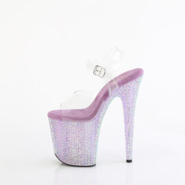Pleaser BEJEWELED-808RRS Sandales à plateforme Transparent Strass Lilas EU-37 / US-7