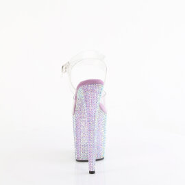 Pleaser BEJEWELED-808RRS Sandales à plateforme Transparent Strass Lilas EU-37 / US-7