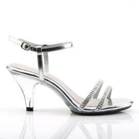 Fabulicious BELLE-316 Sandales Transparent Métallique Similicuir Argent EU-35 / US-5