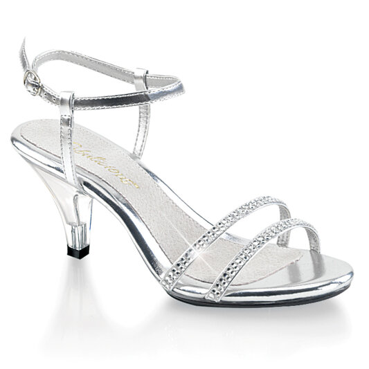 Fabulicious BELLE-316 Sandales Transparent Métallique Similicuir Argent EU-44 / US-14