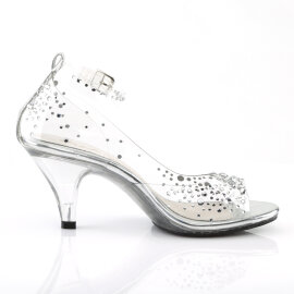 Fabulicious BELLE-330RS Sandales à plateforme Transparent Strass EU-40 / US-10