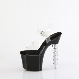 Pleaser BLISS-708 Sandales à plateforme Transparent Noir EU-38 / US-8
