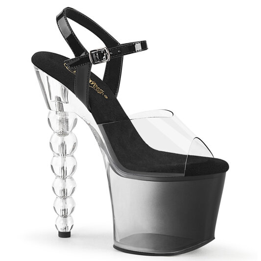 Pleaser BLISS-708-1BC Sandales à plateforme Transparent Noir EU-37 / US-7