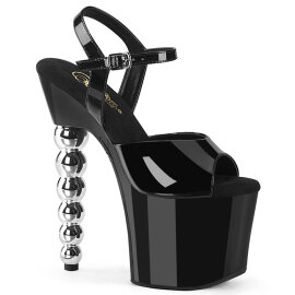 Pleaser BLISS-709 Sandales à plateforme Transparent Noir EU-37 / US-7