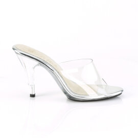 Fabulicious CARESS-401 Mules Transparent Argent EU-35 / US-5