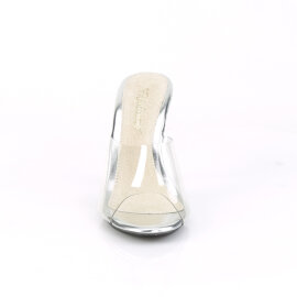 Fabulicious CARESS-401 Mules Transparent Argent EU-39 / US-9