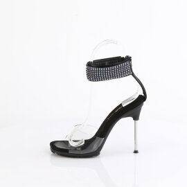 Fabulicious CHIC-42 Sandales Similicuir Transparent Strass Noir EU-37 / US-7