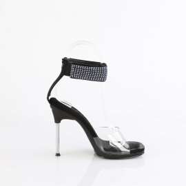 Fabulicious CHIC-42 Sandales Similicuir Transparent Strass Noir EU-37 / US-7