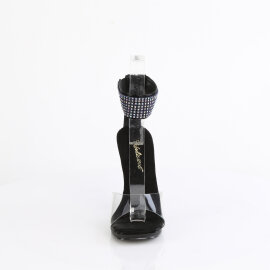 Fabulicious CHIC-42 Sandales Similicuir Transparent Strass Noir EU-38 / US-8