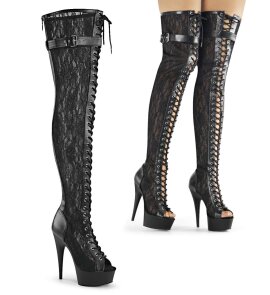 Pleaser Bottes cuissardes DELIGHT-3025ML Noir EU-35/US-5