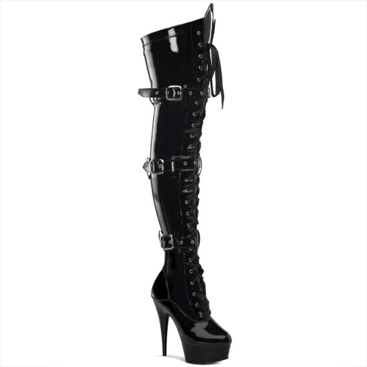 Pleaser Bottes cuissardes DELIGHT-3028 Noir EU-35/US-5