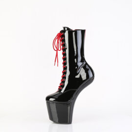 Pleaser CRAZE-1040TT Bottes genoux à plateforme Revêtement laqué Noir Rouge EU-36 / US-6