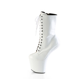 Pleaser CRAZE-1040TT Bottes genoux à plateforme Revêtement laqué Marron Blanc EU-37 / US-7