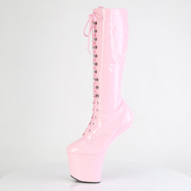 Pleaser CRAZE-2023 Bottes genoux à plateforme Revêtement laqué Rose EU-37 / US-7