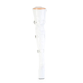 Pleaser CRAZE-3028 Cuissardes à plateforme Revêtement laqué Blanc EU-37 / US-7