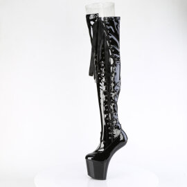 Pleaser CRAZE-3050 Cuissardes à plateforme Revêtement laqué Noir EU-37 / US-7