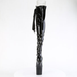 Pleaser CRAZE-3050 Cuissardes à plateforme Revêtement laqué Noir EU-40 / US-10