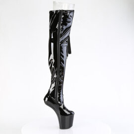 Pleaser CRAZE-3050 Cuissardes à plateforme Revêtement laqué Noir EU-40 / US-10