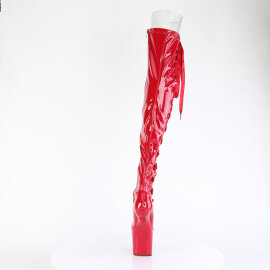 Pleaser CRAZE-3050 Cuissardes à plateforme Revêtement laqué Rouge EU-38 / US-8