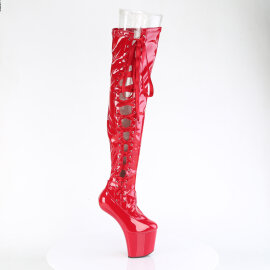 Pleaser CRAZE-3050 Cuissardes à plateforme Revêtement laqué Rouge EU-38 / US-8