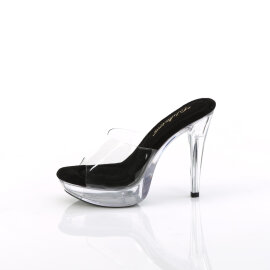 Fabulicious COCKTAIL-501 Mules à plateforme Transparent Noir EU-35 / US-5