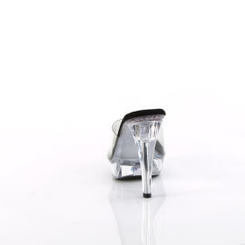 Fabulicious COCKTAIL-501 Mules à plateforme Transparent Noir EU-35 / US-5