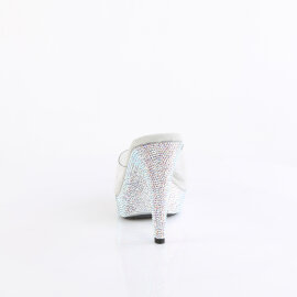Fabulicious COCKTAIL-501DM Mules à plateforme Transparent Strass Argent EU-35 / US-5