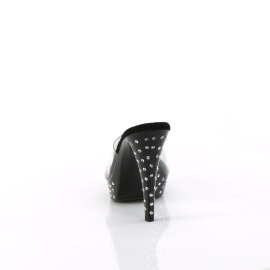 Fabulicious COCKTAIL-501SDT Mules à plateforme Transparent Noir EU-38 / US-8