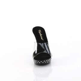 Fabulicious COCKTAIL-501SDT Mules à plateforme Transparent Noir EU-39 / US-9