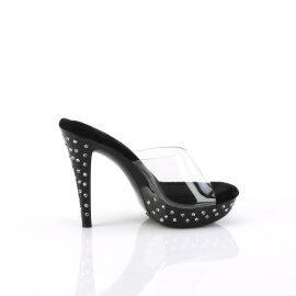 Fabulicious COCKTAIL-501SDT Mules à plateforme Transparent Noir EU-39 / US-9