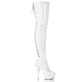 Pleaser Bottes cuissardes DELIGHT-3063 Blanc EU-41/US-11