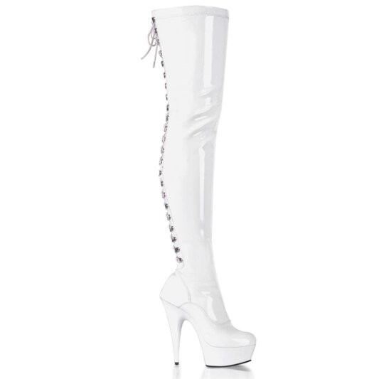 Pleaser Bottes cuissardes DELIGHT-3063 Blanc EU-42/US-12