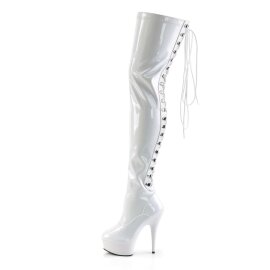 Pleaser Bottes cuissardes DELIGHT-3063 Blanc EU-42/US-12