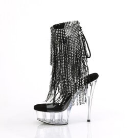 Pleaser DELIGHT-1017RSF Bottines à plateforme Transparent Strass Noir EU-36 / US-6