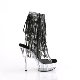 Pleaser DELIGHT-1017RSF Bottines à plateforme Transparent Strass Noir EU-37 / US-7