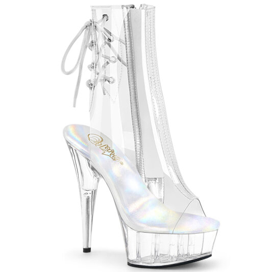 Pleaser DELIGHT-1018C Bottines à plateforme Transparent EU-35 / US-5