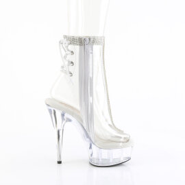 Pleaser DELIGHT-1018C-2RS Bottines à plateforme Transparent Strass EU-41 / US-11