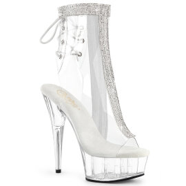 Pleaser DELIGHT-1018C-2RS Bottines à plateforme Transparent Strass EU-35 / US-5